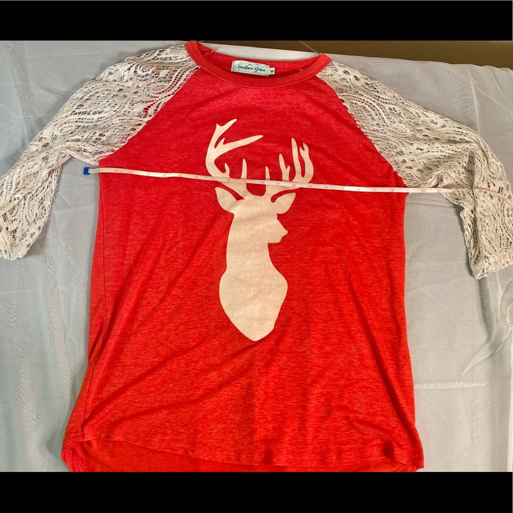 Southern Grace orange hi lo top size medium View 6